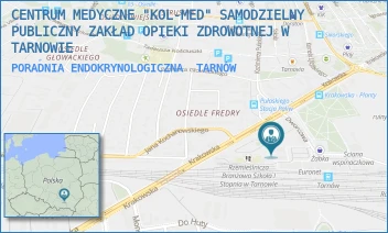 PORADNIA ENDOKRYNOLOGICZNA - CENTRUM MEDYCZNE "KOL-MED" SAMODZIELNY PUBLICZNY ZAKŁAD OPIEKI ZDROWOTNEJ W TARNOWIE - UL. PL. DWORCOWY 6,  TARNÓW