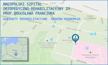 GABINETY REHABILITACYJNE - MAŁOPOLSKI SZPITAL ORTOPEDYCZNO-REHABILITACYJNY IM. PROF.BOGUSŁAWA FRANCZUKA - AL. MODRZEWIOWA 22,  KRAKÓW-KROWODRZA