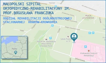 ODDZIAŁ REHABILITACJI OGÓLNOUSTROJOWEJ STACJONARNEJ - MAŁOPOLSKI SZPITAL ORTOPEDYCZNO-REHABILITACYJNY IM. PROF.BOGUSŁAWA FRANCZUKA - AL. MODRZEWIOWA 22,  KRAKÓW-KROWODRZA