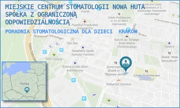 PORADNIA STOMATOLOGICZNA DLA DZIECI - MIEJSKIE CENTRUM STOMATOLOGII NOWA HUTA SPÓŁKA Z OGRANICZONĄ ODPOWIEDZIALNOŚCIĄ - OS. 2 PUŁKU LOTNICZEGO  22,  KRAKÓW