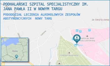 PODODDZIAŁ LECZENIA ALKOHOLOWYCH ZESPOŁÓW ABSTYNENCYJNYCH - PODHALAŃSKI SZPITAL SPECJALISTYCZNY IM. JANA PAWŁA II W NOWYM TARGU - UL. SZPITALNA 14,  NOWY TARG