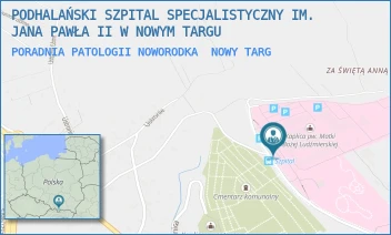 PORADNIA PATOLOGII NOWORODKA - PODHALAŃSKI SZPITAL SPECJALISTYCZNY IM. JANA PAWŁA II W NOWYM TARGU - UL. SZPITALNA 14,  NOWY TARG