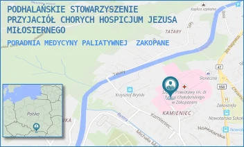 PORADNIA MEDYCYNY PALIATYWNEJ - PODHALAŃSKIE STOWARZYSZENIE PRZYJACIÓŁ CHORYCH HOSPICJUM JEZUSA MIŁOSIERNEGO - UL. KAMIENIEC 10,  ZAKOPANE