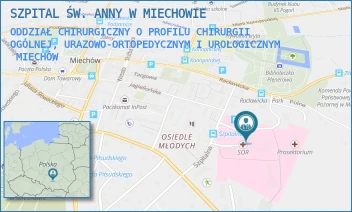 ODDZIAŁ CHIRURGICZNY O PROFILU CHIRURGII OGÓLNEJ, URAZOWO-ORTOPEDYCZNYM I UROLOGICZNYM - SZPITAL ŚW. ANNY W MIECHOWIE - UL. SZPITALNA 3,  MIECHÓW