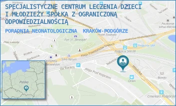 PORADNIA NEONATOLOGICZNA - SPECJALISTYCZNE CENTRUM LECZENIA DZIECI I MŁODZIEŻY SPÓŁKA Z OGRANICZONĄ ODPOWIEDZIALNOŚCIĄ - UL. WIELICKA 25,  KRAKÓW-PODGÓRZE