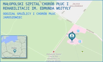 ODDZIAŁ GRUŹLICY I CHORÓB PŁUC - MAŁOPOLSKI SZPITAL CHORÓB PŁUC I REHABILITACJI IM. EDMUNDA WOJTYŁY - UL. KOLEJOWA 1A,  JAROSZOWIEC