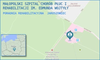PORADNIA REHABILITACYJNA - MAŁOPOLSKI SZPITAL CHORÓB PŁUC I REHABILITACJI IM. EDMUNDA WOJTYŁY - UL. KOLEJOWA 1A,  JAROSZOWIEC