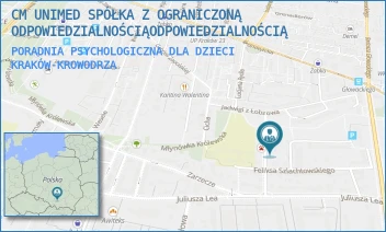 PORADNIA PSYCHOLOGICZNA DLA DZIECI - CM UNIMED SPÓŁKA Z OGRANICZONĄ ODPOWIEDZIALNOŚCIĄ - UL. MŁODEJ POLSKI 7,  KRAKÓW-KROWODRZA