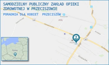 PORADNIA DLA KOBIET - SAMODZIELNY PUBLICZNY ZAKŁAD OPIEKI ZDROWOTNEJ W PRZECISZOWIE - UL. DŁUGA 4,  PRZECISZÓW
