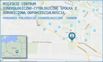 PORADNIA POŁOŻNICZO-GINEKOLOGICZNA - MIEJSKIE CENTRUM GINEKOLOGICZNO-CYTOLOGICZNE SPÓŁKA Z OGRANICZONĄ ODPOWIEDZIALNOŚCIĄ - UL. JANA KOCHANOWSKIEGO 30,  TARNÓW