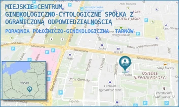 PORADNIA POŁOŻNICZO-GINEKOLOGICZNA - MIEJSKIE CENTRUM GINEKOLOGICZNO-CYTOLOGICZNE SPÓŁKA Z OGRANICZONĄ ODPOWIEDZIALNOŚCIĄ - UL. OSIEDLE NIEPODLEGŁOŚCI 3A,  TARNÓW