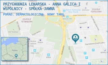 PORAD. DERMATOLOGICZNA - PRZYCHODNIA LEKARSKA - ANNA GALICA I WSPÓLNICY - SPÓŁKA JAWNA - WOJSKA POLSKIEGO  14,  NOWY TARG