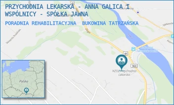 PORADNIA REHABILITACYJNA - PRZYCHODNIA LEKARSKA - ANNA GALICA I WSPÓLNICY - SPÓŁKA JAWNA - UL. DŁUGA 145,  BUKOWINA TATRZAŃSKA