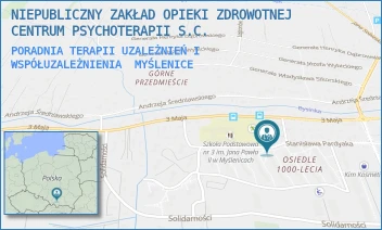 PORADNIA TERAPII UZALEŻNIEŃ I WSPÓŁUZALEŻNIENIA - NIEPUBLICZNY ZAKŁAD OPIEKI ZDROWOTNEJ CENTRUM PSYCHOTERAPII S.C. - UL. STANISŁAWA PARDYAKA 5/4,  MYŚLENICE