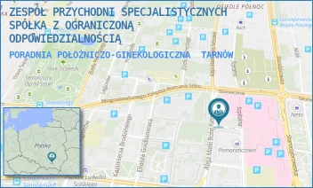 PORADNIA POŁOŻNICZO-GINEKOLOGICZNA - ZESPÓŁ PRZYCHODNI SPECJALISTYCZNYCH SPÓŁKA Z OGRANICZONĄ ODPOWIEDZIALNOŚCIĄ - UL. MARII SKŁODOWSKIEJ-CURIE 1,  TARNÓW