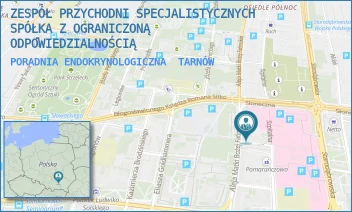 PORADNIA ENDOKRYNOLOGICZNA - ZESPÓŁ PRZYCHODNI SPECJALISTYCZNYCH SPÓŁKA Z OGRANICZONĄ ODPOWIEDZIALNOŚCIĄ - UL. MARII SKŁODOWSKIEJ-CURIE 1,  TARNÓW