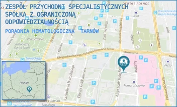 PORADNIA HEMATOLOGICZNA - ZESPÓŁ PRZYCHODNI SPECJALISTYCZNYCH SPÓŁKA Z OGRANICZONĄ ODPOWIEDZIALNOŚCIĄ - UL. MARII SKŁODOWSKIEJ-CURIE 1,  TARNÓW