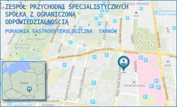 PORADNIA GASTROENTEROLOGICZNA - ZESPÓŁ PRZYCHODNI SPECJALISTYCZNYCH SPÓŁKA Z OGRANICZONĄ ODPOWIEDZIALNOŚCIĄ - UL. MARII SKŁODOWSKIEJ-CURIE 1,  TARNÓW