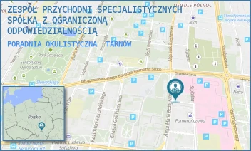 PORADNIA OKULISTYCZNA - ZESPÓŁ PRZYCHODNI SPECJALISTYCZNYCH SPÓŁKA Z OGRANICZONĄ ODPOWIEDZIALNOŚCIĄ - UL. MARII SKŁODOWSKIEJ-CURIE 1,  TARNÓW