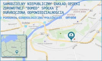 PORADNIA GINEKOLOGICZNO-POŁOŻNICZA - SAMODZIELNY NIEPUBLICZNY ZAKŁAD OPIEKI ZDROWOTNEJ "BOMED" SPÓŁKA Z OGRANICZONĄ ODPOWIEDZIALNOŚCIĄ - UL. KOŚCIUSZKI 17,  GRYBÓW