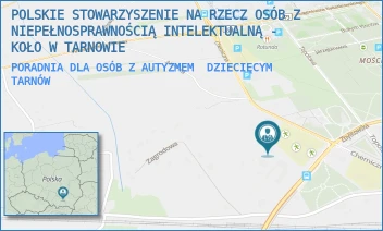 PORADNIA DLA OSÓB Z AUTYZMEM  DZIECIĘCYM - POLSKIE STOWARZYSZENIE NA RZECZ OSÓB Z NIEPEŁNOSPRAWNOŚCIĄ INTELEKTUALNĄ - KOŁO W TARNOWIE - UL. ZBYLITOWSKA 9A,  TARNÓW