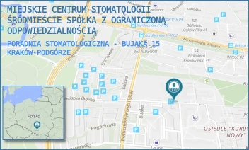 PORADNIA STOMATOLOGICZNA - BUJAKA 15 - MIEJSKIE CENTRUM STOMATOLOGII ŚRÓDMIEŚCIE SPÓŁKA Z OGRANICZONĄ ODPOWIEDZIALNOŚCIĄ - UL. FRANCISZKA BUJAKA 15,  KRAKÓW-PODGÓRZE