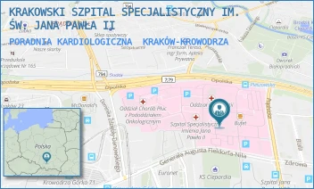 PORADNIA KARDIOLOGICZNA - KRAKOWSKI SZPITAL SPECJALISTYCZNY IM. ŚW. JANA PAWŁA II - UL. PRĄDNICKA 80,  KRAKÓW-KROWODRZA