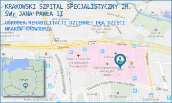 OŚRODEK REHABILITACJI DZIENNEJ DLA DZIECI - KRAKOWSKI SZPITAL SPECJALISTYCZNY IM. ŚW. JANA PAWŁA II - UL. PRĄDNICKA 80,  KRAKÓW-KROWODRZA