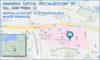 ODDZIAŁ KLINICZNY ELEKTROKARDIOLOGII - KRAKOWSKI SZPITAL SPECJALISTYCZNY IM. ŚW. JANA PAWŁA II - UL. PRĄDNICKA 80,  KRAKÓW-KROWODRZA