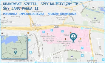 PORADNIA IMMUNOLOGICZNA - KRAKOWSKI SZPITAL SPECJALISTYCZNY IM. ŚW. JANA PAWŁA II - UL. PRĄDNICKA 80,  KRAKÓW-KROWODRZA
