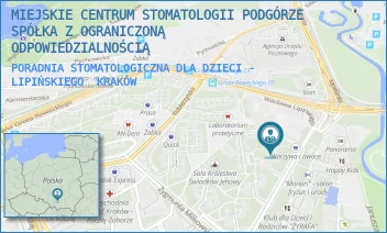 PORADNIA STOMATOLOGICZNA DLA DZIECI - LIPIŃSKIEGO - MIEJSKIE CENTRUM STOMATOLOGII PODGÓRZE SPÓŁKA Z OGRANICZONĄ ODPOWIEDZIALNOŚCIĄ - UL. LIPŃSKIEGO 2,  KRAKÓW