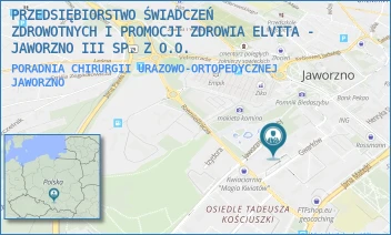 PORADNIA CHIRURGII URAZOWO-ORTOPEDYCZNEJ - PRZEDSIĘBIORSTWO ŚWIADCZEŃ ZDROWOTNYCH I PROMOCJI ZDROWIA ELVITA - JAWORZNO III SP. Z O.O. - UL. GWARKÓW 1,  JAWORZNO
