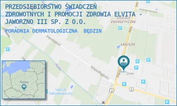 PORADNIA DERMATOLOGICZNA - PRZEDSIĘBIORSTWO ŚWIADCZEŃ ZDROWOTNYCH I PROMOCJI ZDROWIA ELVITA - JAWORZNO III SP. Z O.O. - UL. POKOJU 14,  BĘDZIN