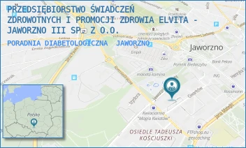 PORADNIA DIABETOLOGICZNA - PRZEDSIĘBIORSTWO ŚWIADCZEŃ ZDROWOTNYCH I PROMOCJI ZDROWIA ELVITA - JAWORZNO III SP. Z O.O. - UL. GWARKÓW 1,  JAWORZNO