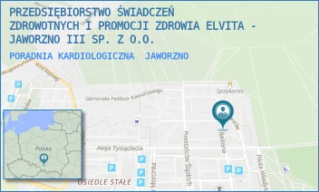 PORADNIA KARDIOLOGICZNA - PRZEDSIĘBIORSTWO ŚWIADCZEŃ ZDROWOTNYCH I PROMOCJI ZDROWIA ELVITA - JAWORZNO III SP. Z O.O. - UL. PARTYZANTÓW 9,  JAWORZNO