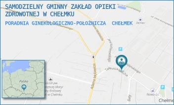 PORADNIA GINEKOLOGICZNO-POŁOŻNICZA - SAMODZIELNY GMINNY ZAKŁAD OPIEKI ZDROWOTNEJ W CHEŁMKU - UL. TADEUSZA STAICHA 1,  CHEŁMEK