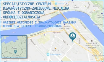 GABINET ORTOPEDII I TRAUMATOLOGII NARZĄDU RUCHU DLA DZIECI - SPECJALISTYCZNE CENTRUM DIAGNOSTYCZNO-ZABIEGOWE MEDICINA SPÓŁKA Z OGRANICZONĄ ODPOWIEDZIALNOŚCIĄ - UL. BARSKA 12,  KRAKÓW-PODGÓRZE