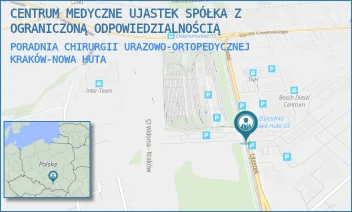 PORADNIA CHIRURGII URAZOWO-ORTOPEDYCZNEJ - CENTRUM MEDYCZNE UJASTEK SPÓŁKA Z OGRANICZONĄ ODPOWIEDZIALNOŚCIĄ - UL. UJASTEK 3,  KRAKÓW-NOWA HUTA