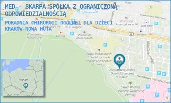 PORADNIA CHIRURGII OGÓLNEJ DLA DZIECI - MED - SKARPA SPÓŁKA Z OGRANICZONĄ ODPOWIEDZIALNOŚCIĄ - UL. OS. NA SKARPIE 6,  KRAKÓW-NOWA HUTA