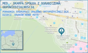 PORADNIA CHIRURGII URAZOWO-ORTOPEDYCZNEJ DLA DZIECI - MED - SKARPA SPÓŁKA Z OGRANICZONĄ ODPOWIEDZIALNOŚCIĄ - UL. OS. NA SKARPIE 6,  KRAKÓW-NOWA HUTA