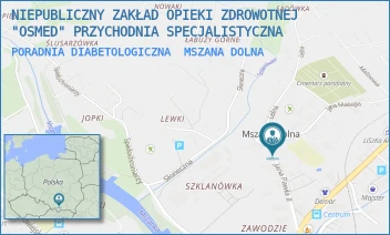 PORADNIA DIABETOLOGICZNA - NIEPUBLICZNY ZAKŁAD OPIEKI ZDROWOTNEJ "OSMED" PRZYCHODNIA SPECJALISTYCZNA - UL. RYNEK 26,  MSZANA DOLNA
