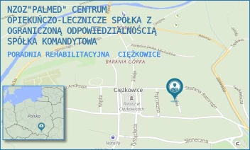 PORADNIA REHABILITACYJNA - NZOZ"PALMED" CENTRUM OPIEKUŃCZO-LECZNICZE SPÓŁKA Z OGRANICZONĄ ODPOWIEDZIALNOŚCIĄ SPÓŁKA KOMANDYTOWA - UL. ZDROWA 1,  CIĘŻKOWICE