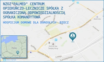 HOSPICJUM DOMOWE DLA DOROSŁYCH - NZOZ"PALMED" CENTRUM OPIEKUŃCZO-LECZNICZE SPÓŁKA Z OGRANICZONĄ ODPOWIEDZIALNOŚCIĄ SPÓŁKA KOMANDYTOWA - UL. LIGĘZÓW B/Z/B/Z,  BIECZ