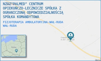 FIZJOTERAPIA AMBULATORYJNA-WAŁ-RUDA - NZOZ"PALMED" CENTRUM OPIEKUŃCZO-LECZNICZE SPÓŁKA Z OGRANICZONĄ ODPOWIEDZIALNOŚCIĄ SPÓŁKA KOMANDYTOWA - WAŁ-RUDA 1,  WAŁ-RUDA