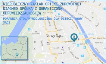 PORADNIA OTOLARYNGOLOGICZNA DLA DZIECI - NIEPUBLICZNY ZAKŁAD OPIEKI ZDROWOTNEJ DIAGMED SPÓŁKA Z OGRANICZONĄ ODPOWIEDZIALNOŚCIĄ - UL. LWOWSKA 20,  NOWY SĄCZ