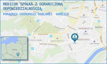 PORADNIA CHIRURGII OGÓLONEJ - MEDICOR SPÓŁKA Z OGRANICZONĄ ODPOWIEDZIALNOŚCIĄ - CICHA 7,  GORLICE