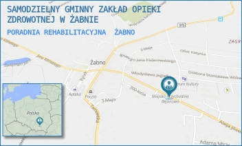 PORADNIA REHABILITACYJNA - SAMODZIELNY GMINNY ZAKŁAD OPIEKI ZDROWOTNEJ W ŻABNIE - UL. ALEJA PIŁSUDSKIEGO 7,  ŻABNO