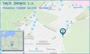 PORADNIA CHORÓB NACZYŃ - TWOJE ZDROWIE SPÓŁKA AKCYJNA - UL. ALFONSA ZGRZEBNIOKA 29A,  KATOWICE