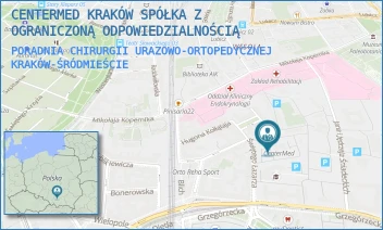 PORADNIA CHIRURGII URAZOWO-ORTOPEDYCZNEJ - CENTERMED KRAKÓW SPÓŁKA Z OGRANICZONĄ ODPOWIEDZIALNOŚCIĄ - UL. ŚW. ŁAZARZA 14,  KRAKÓW-ŚRÓDMIEŚCIE