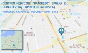 PORADNIA CHIRURGII OGÓLNEJ - CENTRUM MEDYCZNE "BATOREGO" SPÓŁKA Z OGRANICZONĄ ODPOWIEDZIALNOŚCIĄ - ALEJE STEFANA BATOREGO 77,  NOWY SĄCZ